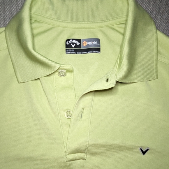 CALLOWAY GOLF POLO LIGHT GREEN MENS MED SHORT SLEEVE OPTI-DRI - Picture 3 of 7